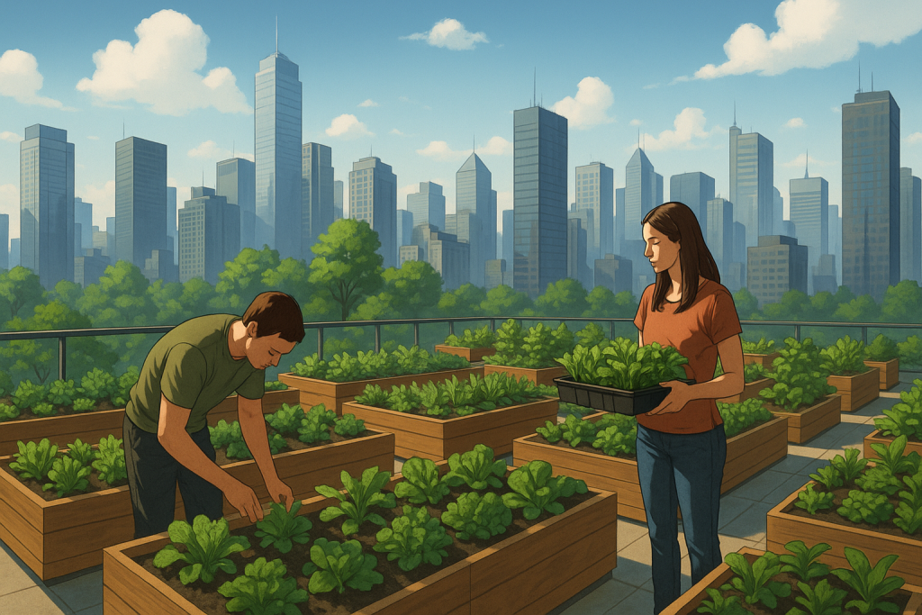 Urban farming di atap gedung